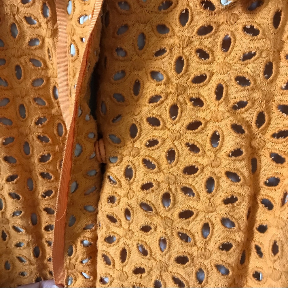 Chico’s Orange Eyelet embroidered Jacket blazer size M - Picture 9 of 15